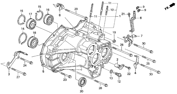 1996 Honda Odyssey Stay, Throttle Cable Clamp Diagram for 24366-P1E-000