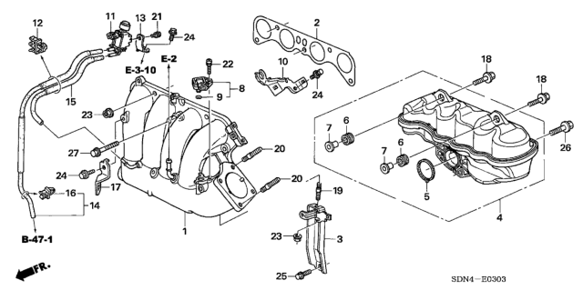 2006 Honda Accord Intake Manifold (L4) Diagram