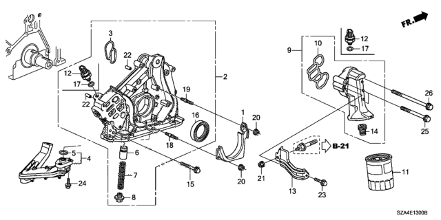 2013 Honda Pilot Oil Pump Diagram