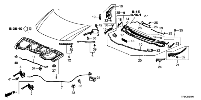 2014 Honda Civic Rubber, L. Headlight Seal Diagram for 74192-TR3-A00