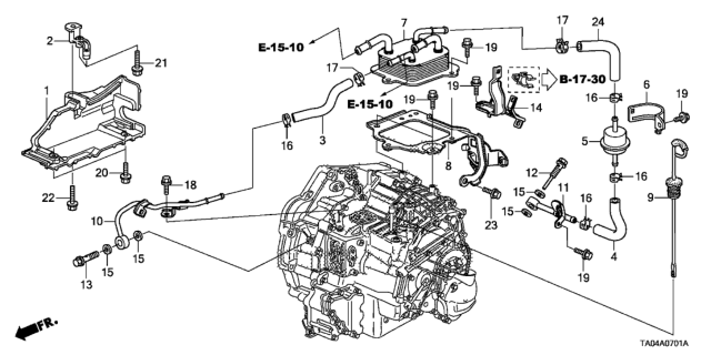 2011 Honda Accord Dipstick (ATf) Diagram for 25610-PPW-023