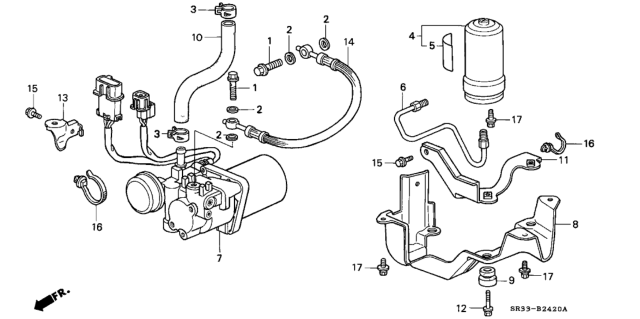 1994 Honda Civic 3 Door SI (ABS) KA 5MT ABS Accumulator Diagram