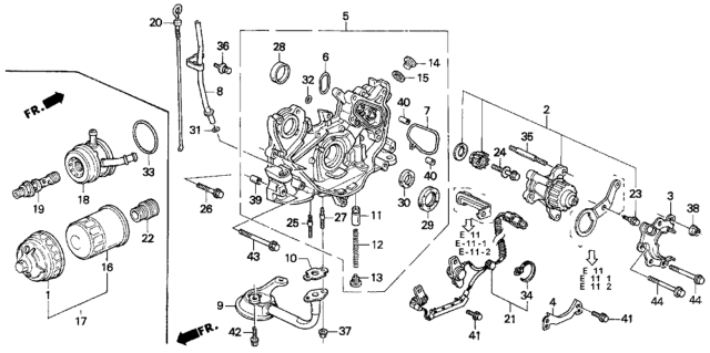1996 Honda Prelude Case, Gear Diagram for 13500-P0A-A00