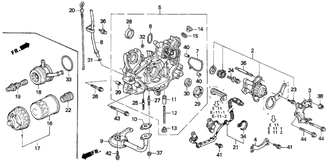 1996 Honda Prelude Dipstick, Oil Diagram for 15650-P39-000