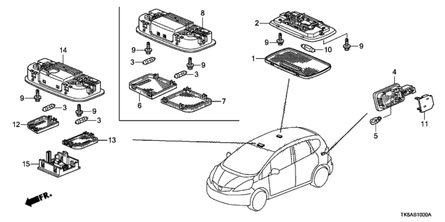 2013 Honda Fit 5 Door FIT (SAYAMA PLANT) KA 5MT Interior Light Diagram