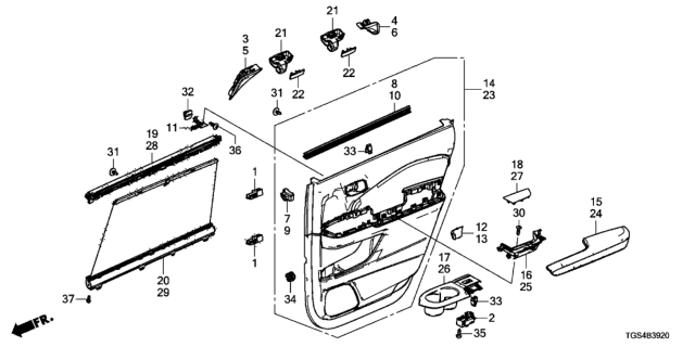 2019 Honda Passport BASE L, RR. *NH900L* Diagram for 83751-TGS-A51ZA