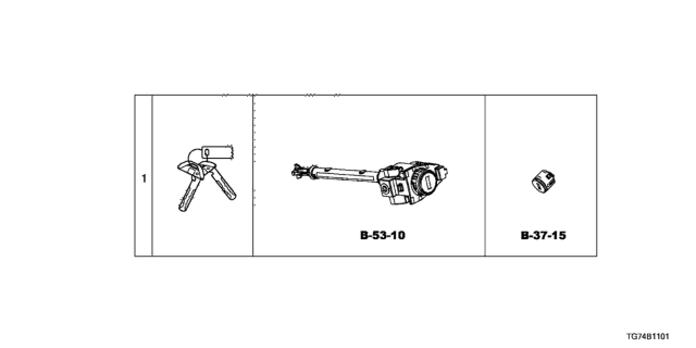 2020 Honda Pilot Key Cylinder Set Diagram