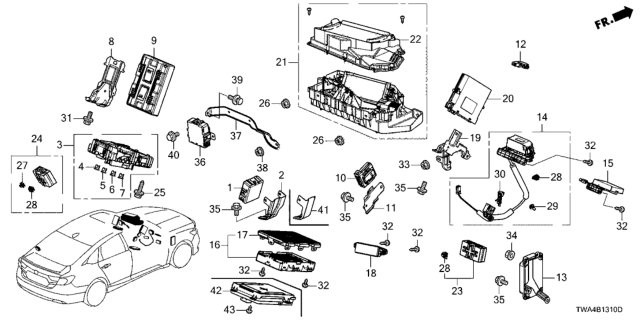 2019 Honda Accord Hybrid Control Unit (Cabin) Diagram 1