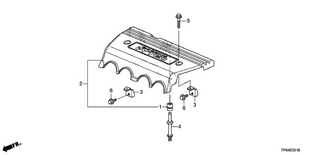 2015 Honda Crosstour Engine Cover (L4) Diagram