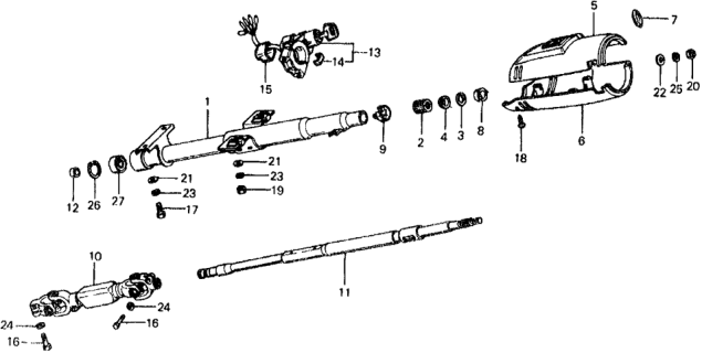 1975 Honda Civic Cam, Turn Signal Switch Cancel Diagram for 53271-579-030