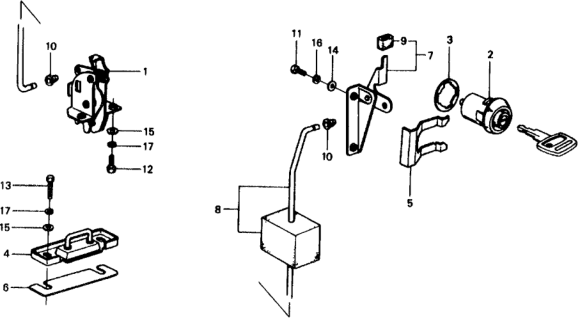 1978 Honda Civic 5 Door ** KH HMT Tailgate Lock Diagram