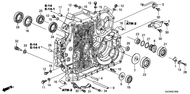 2006 Honda Ridgeline 4 Door RTL KA 5AT AT Torque Converter Case Diagram