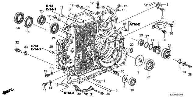 2008 Honda Ridgeline AT Torque Converter Case Diagram