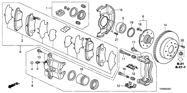 2011 Honda Fit Front Brake Diagram