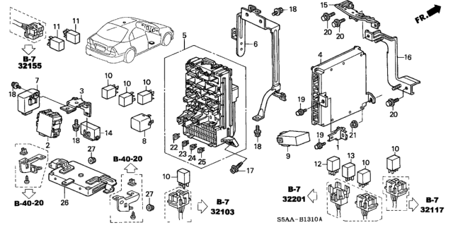 2004 Honda Civic Control Unit (Cabin) Diagram