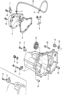 1982 Honda Prelude Clamp A, Breather Tube Diagram for 21398-PB6-000
