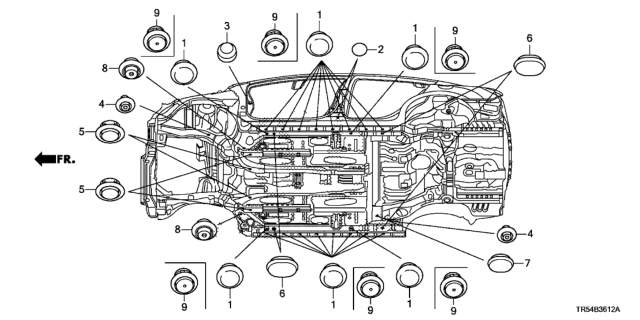 2013 Honda Civic Grommet (Lower) Diagram