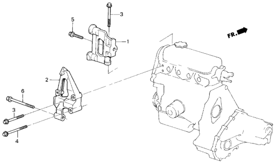 1987 Honda Civic 4 Door GL KA 4AT P.S. Pump Bracket Diagram