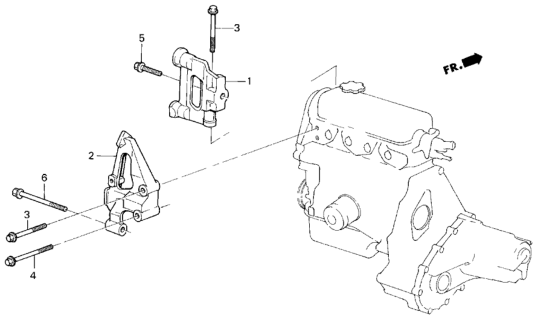 1986 Honda Civic P.S. Pump Bracket Diagram