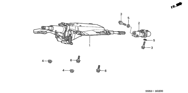 2005 Honda Civic Column Assembly, Steering Diagram for 53200-S5A-G03