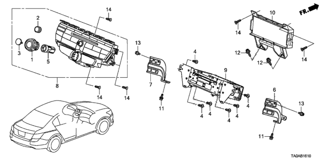 2012 Honda Accord Button (Sel Push Enter) Diagram for 39105-TA0-A11