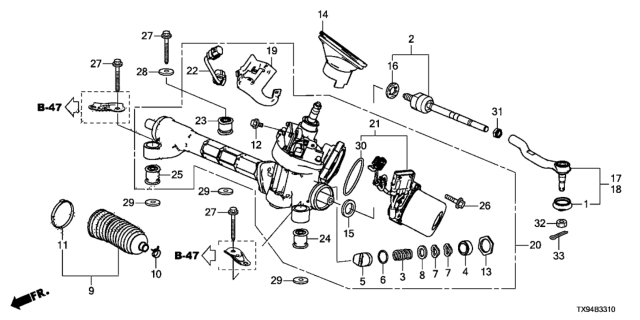 2013 Honda Fit EV P.S. Gear Box (EPS) Diagram