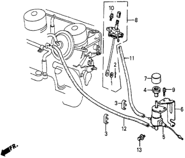 1984 Honda Prelude A/C Valve - Tubing Diagram