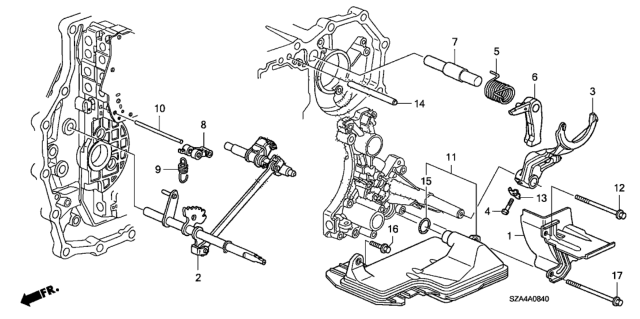 2011 Honda Pilot AT Shift Fork Diagram