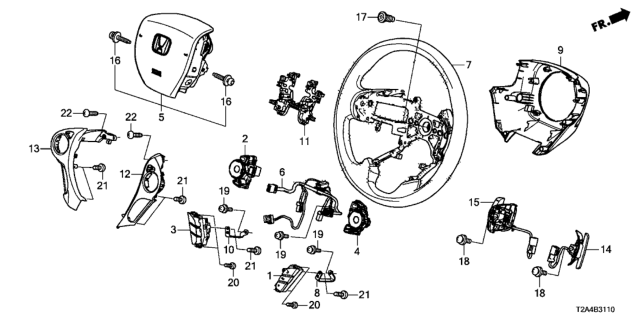 2016 Honda Accord Steering Wheel (SRS) Diagram