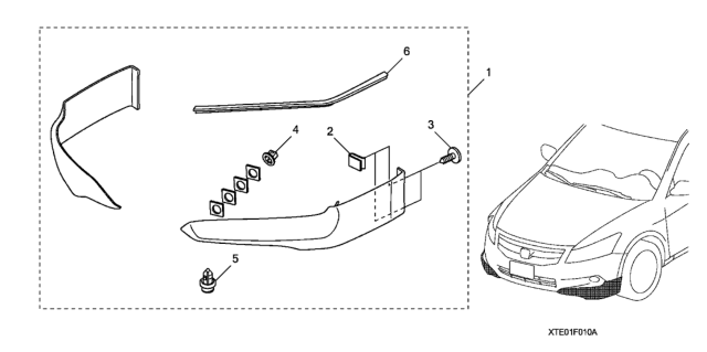 2012 Honda Accord Front Underbody Spoiler Diagram