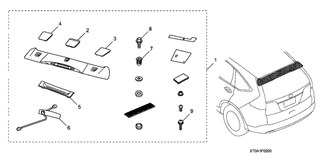 2014 Honda CR-V Cover, Center *BG62M* (NEW MOUNTAIN AIR METALLIC) Diagram for 08F02-T0A-0U005