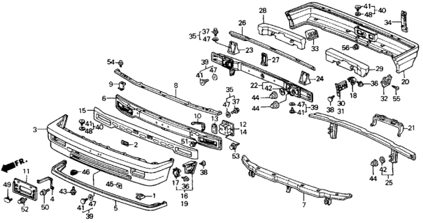 1990 Honda Civic Bumper Diagram