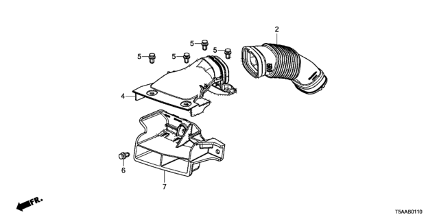 2019 Honda Fit Duct Assembly, Air Inlet Diagram for 17252-5V5-M00