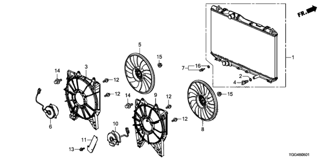 2020 Honda Civic Fan, Cooling Diagram for 38611-RPY-G01