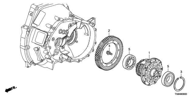 2012 Honda Civic Gear, Final Driven Diagram for 41233-RPF-A50