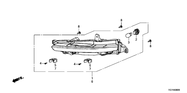 2019 Honda Pilot 5 Door ELITE (AWD) KA 9AT Front Turn Light Diagram