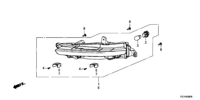 2021 Honda Pilot CLIP, R. Diagram for 33305-TG7-A01