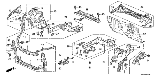 2012 Honda Insight Extension Set, L. Diagram for 04695-TF0-G00ZZ