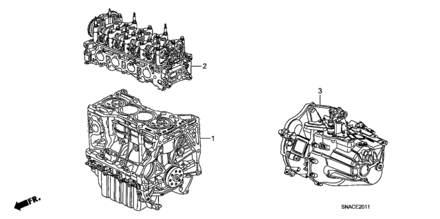 2010 Honda Civic Engine Assy. - Transmission Assy. (2.0L) Diagram
