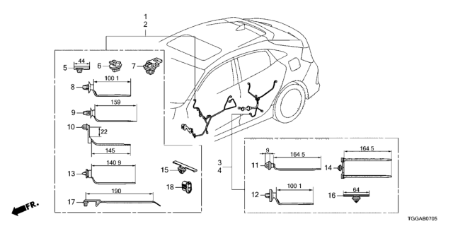 2021 Honda Civic WIRE HARNESS, PASSENGER DOOR Diagram for 32752-TGH-G11