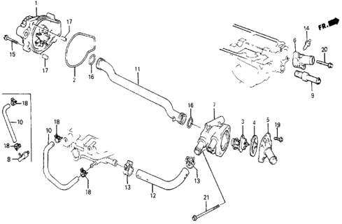 1986 Honda Civic Pipe, Connecting Diagram for 19505-PE0-000