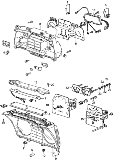 1983 Honda Civic 4 Door ** (1500) KA HMT Speedometer - Tachometer Components Diagram