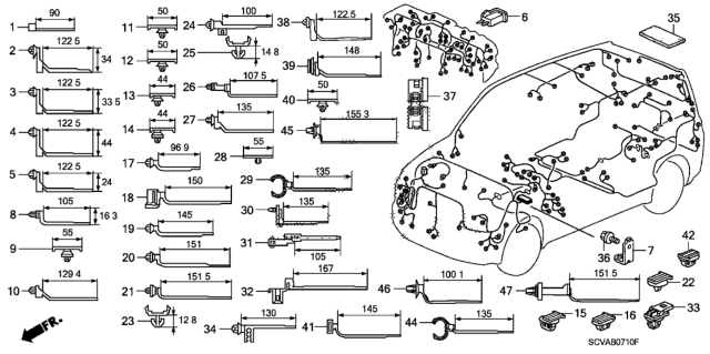 2010 Honda Element Harness Band - Bracket Diagram