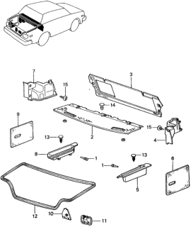 1981 Honda Civic Tray Assy., RR. *YR41L* (LIGHT BROWN) Diagram for 74820-SA8-000ZB