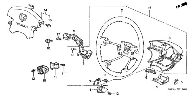 1999 Honda Accord Cover, Body (Graphite Black) Diagram for 78518-S84-A81ZD