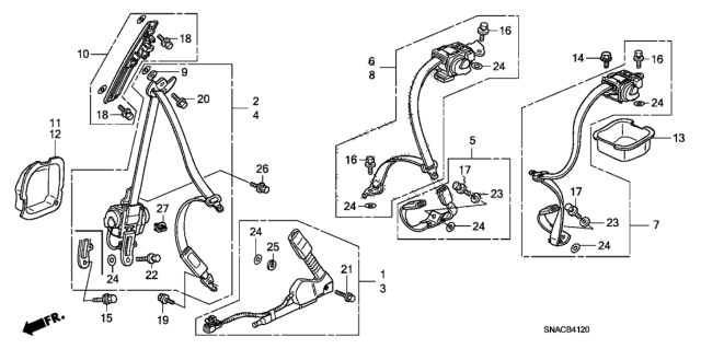 2010 Honda Civic Seat Belts Diagram