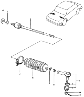 1983 Honda Civic 4 Door ** (1500) KA HMT Tie Rod Diagram
