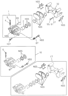 1998 Honda Passport Front Disk Brake Caliper Diagram 2