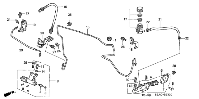 2005 Honda Civic Clutch Master Cylinder Diagram