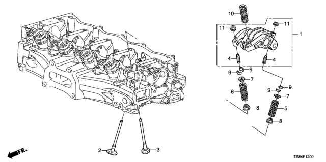 2014 Honda Civic Valve - Rocker Arm (1.8L) Diagram